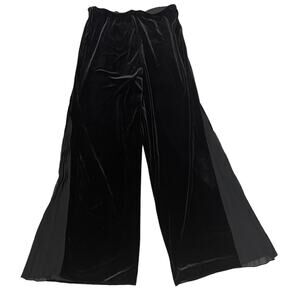 Alex Evenings Velvet Wide Leg Black Pleated High Waist Pants Size M
